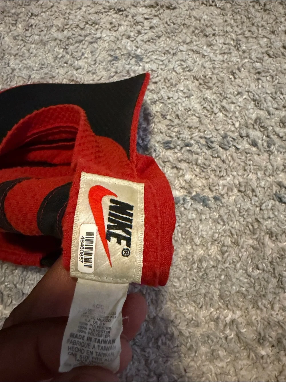 Vintage 90s Nike 5 Panel Hat Mesh Camp Cap Red White Swoosh Clip Strap Made in T